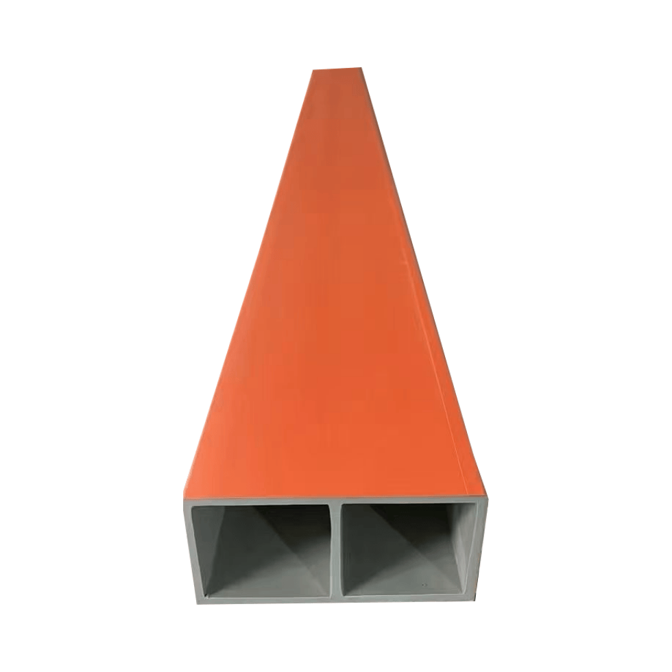Innendekorationslatte 100 * 50 mm WPC-Hohlvierkantrohrsäule Holztrennwand Holzmaserung Decke Holzrohr